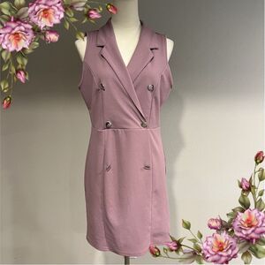 Elegant V Neck Sleeveless Blazer Style Dress Casual Work Office Blazer Dresses